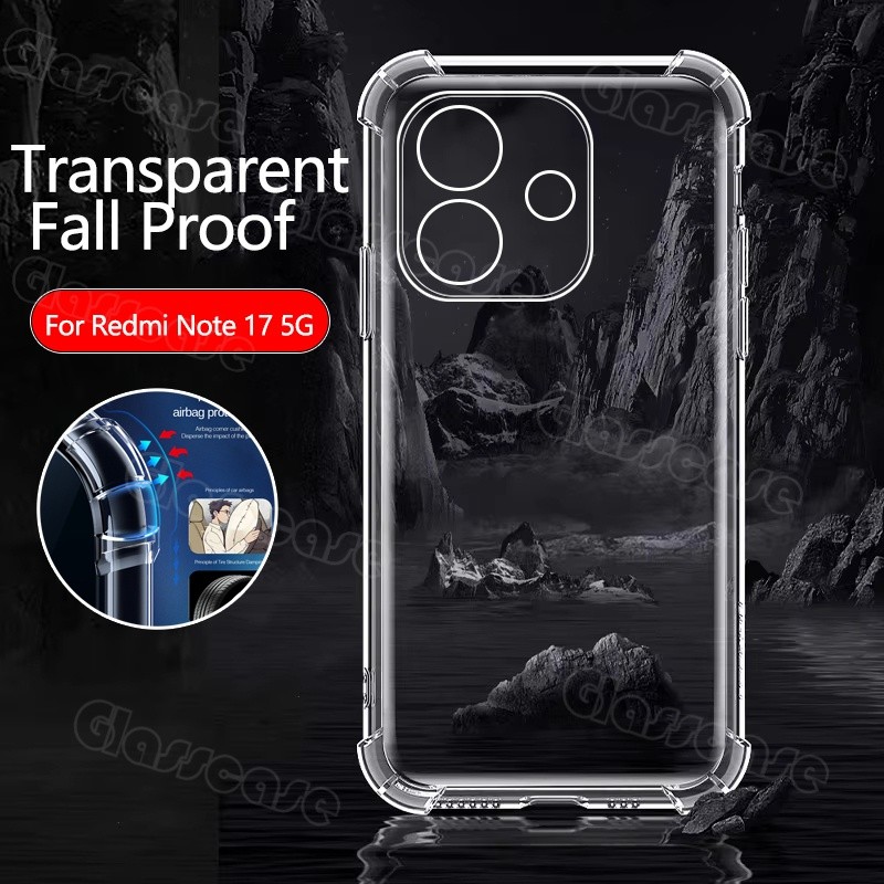 สําหรับ Redmi หมายเหตุ 17 Series 2026 สําหรับ Redmi หมายเหตุ 17 Note17 Pro Max 17Pro 17ProMax 17Note 4G 5G โปร่งใส TPU เคสโทรศัพท์นุ่มกันกระแทกป้องกันกลับ Anti-fall ฝาครอบ
