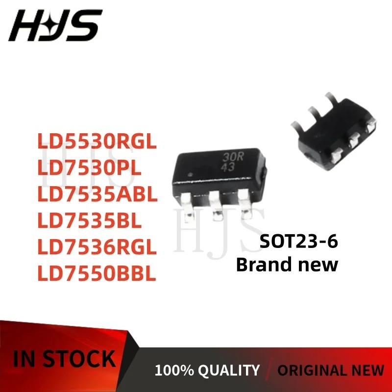 5PCS LD5530RGL LD7550BBL LD7535BL LD7536RGL LD7530PL LD7535ABL SOT-23-6 100% ใหม่