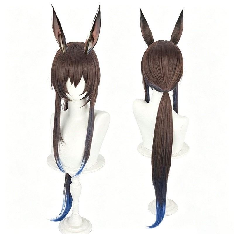 Arknights Amiya Cosplay Wig Gradient End Hair Game Cos Hair Wig