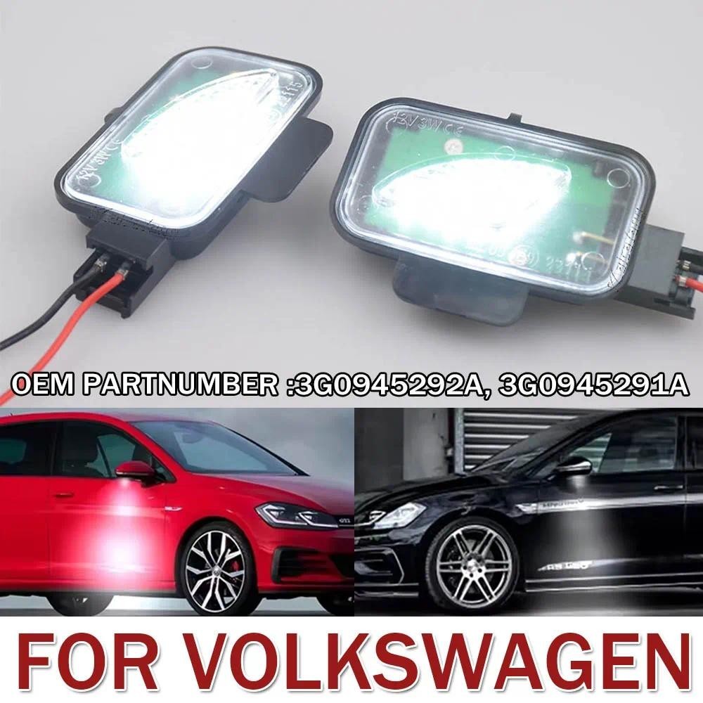 2X LED สีขาวภายใต้กระจกมองข้าง Puddle ยินดีต้อนรับโคมไฟสําหรับ Volkswagen VW Passat B8 3G2 Variant A