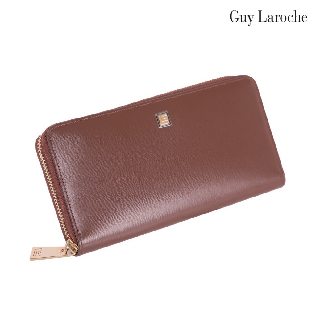 Guy Laroche กระเป๋าสตางค์ผู้หญิง ซิปรอบยาว สีน้ำตาล รุ่น AGP1054ZW6BRL