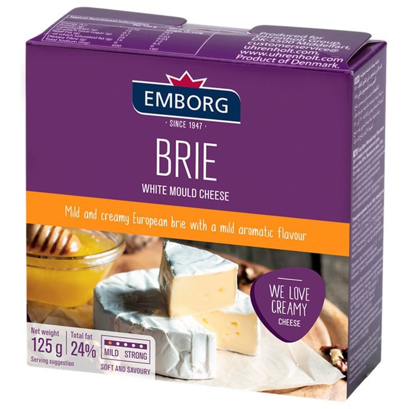 เอ็มบอร์คเดนนิชบรีชีส 125กรัม Emborg Danish Brie Cheese 125g. [หมายเลขบาร์โค้ด 5701215042407 ]