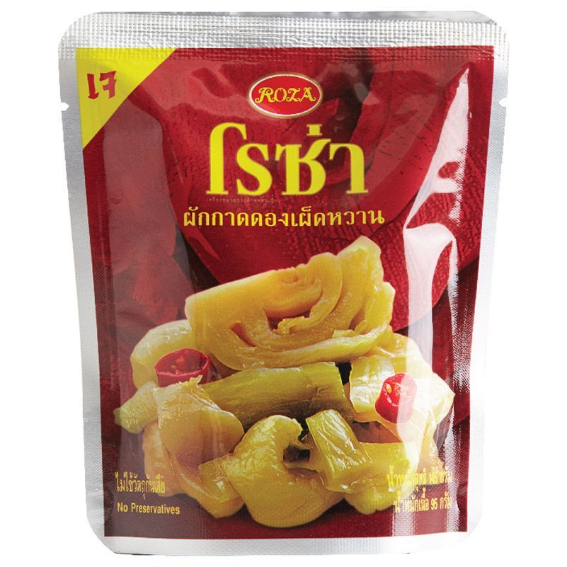 โรซ่าผักกาดดองเผ็ดหวาน 145กรัม Roza Pickled Sweet with Chilli 145g. [หมายเลขบาร์โค้ด 8850511621599 ]