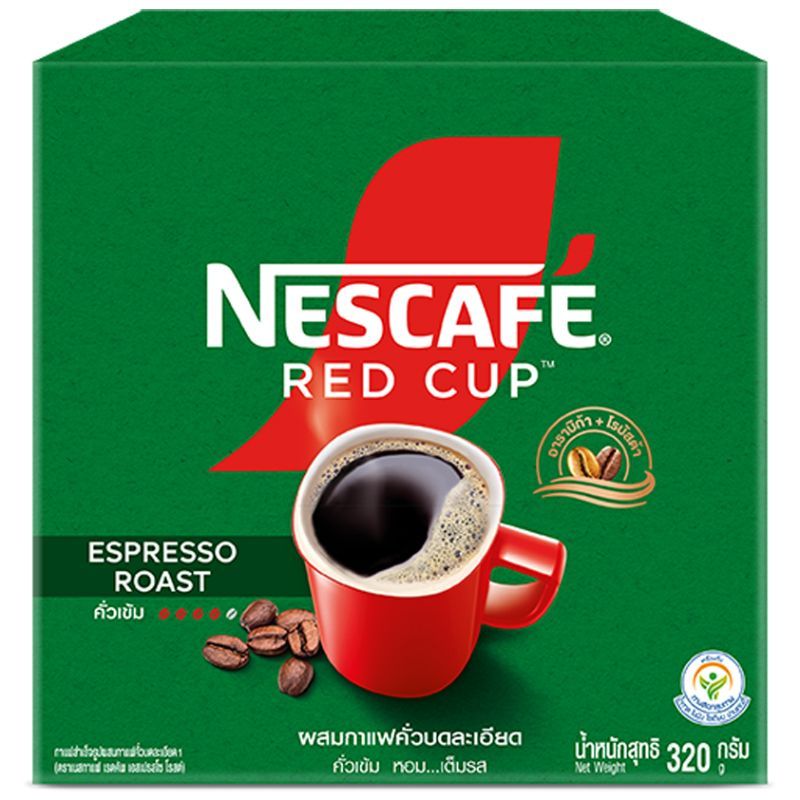 เนสกาแฟเรดคัพเอสเปรสโซโรสต์กาแฟสำเร็จรูปผสมกาแฟคั่วบดละเอียด 320ก Nescafe Red Cup Espresso 320g [8850124079718 ]