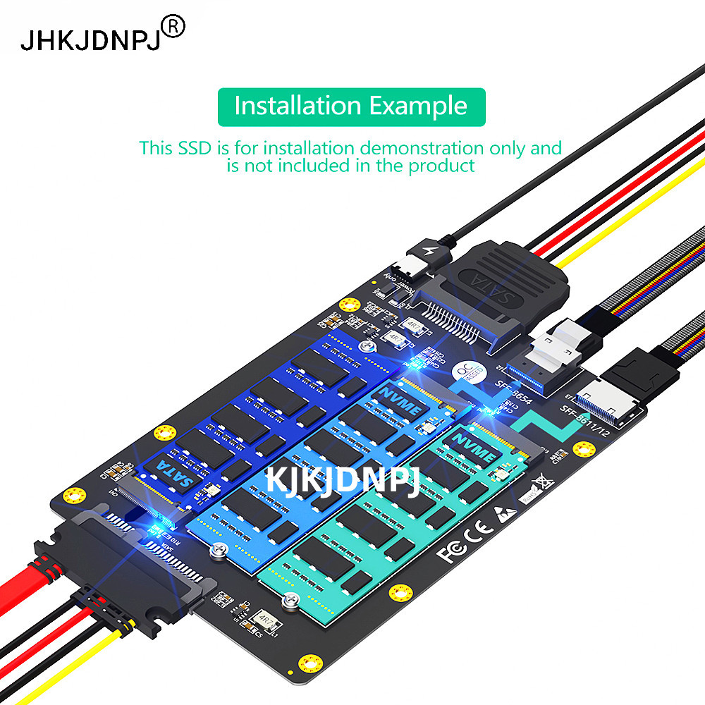 3 in 1 Combo M.2(NGFF) NVMe SSD/SATA-Bus SSD ถึง SFF-8611/8612 8654/และอะแดปเตอร์ SATA