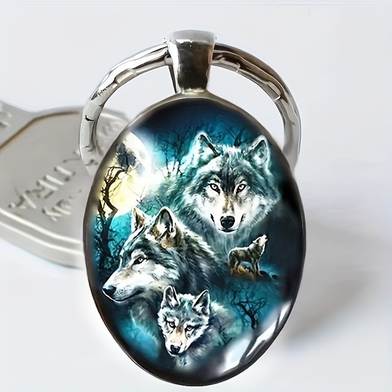 [Amethyst Wish Shop] ปราสาทสัตว์ Wolf Set Group พวงกุญแจผู้ชาย, ของขวัญเครื่องประดับแฟชั่นวันเกิด, ข