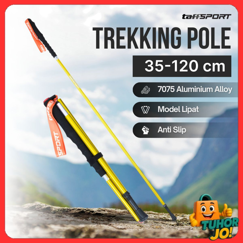 Taffisport ไม้เท้าเดินป่าแบบพับได้ Trekking Pole อลูมิเนียม 7075 120 ซม. - 7075