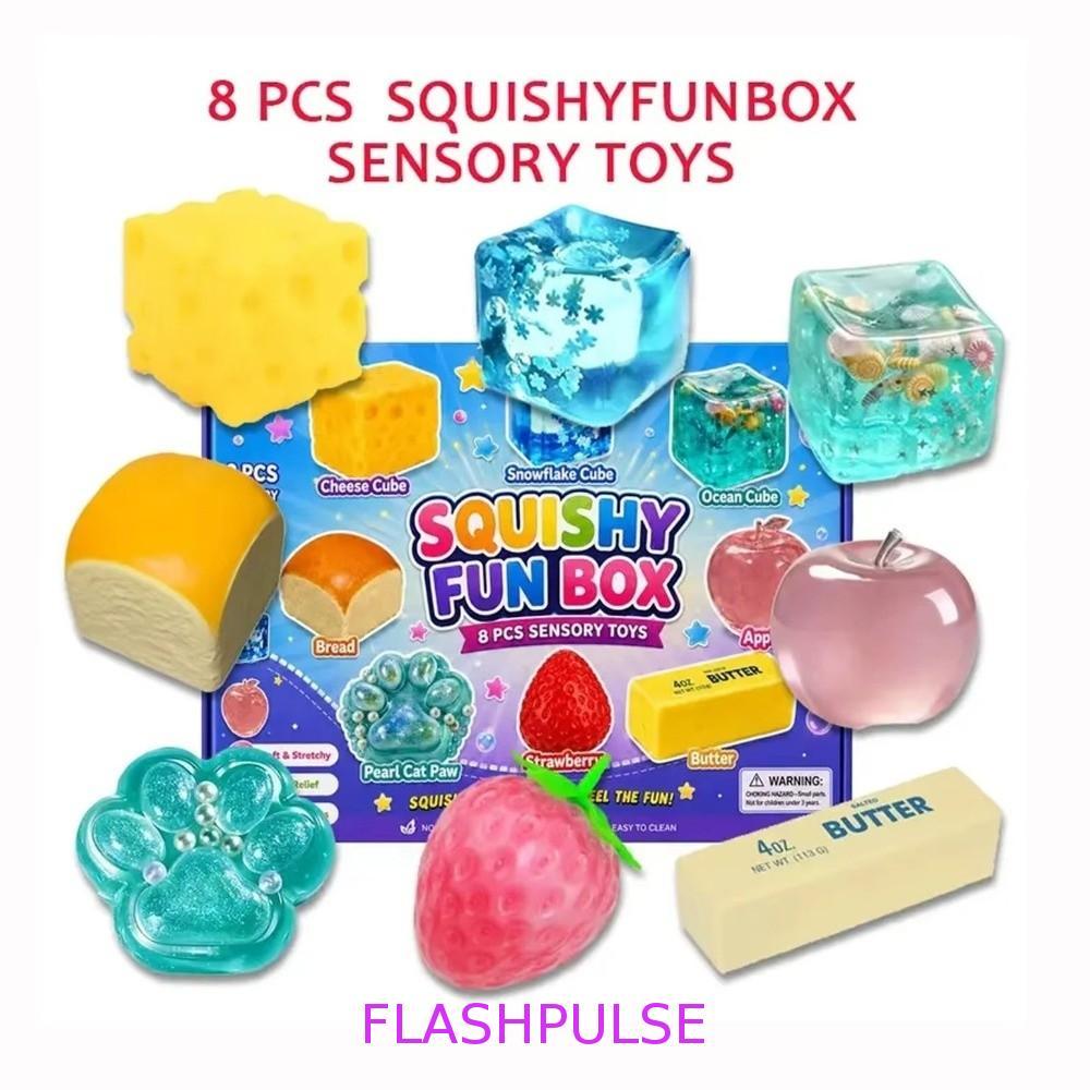 FLASHPULSE Bread Sensory Fidget Toy, Slow Rising Bread Butter Squishy Toy, Sensory Toy วัสดุนํากลับม