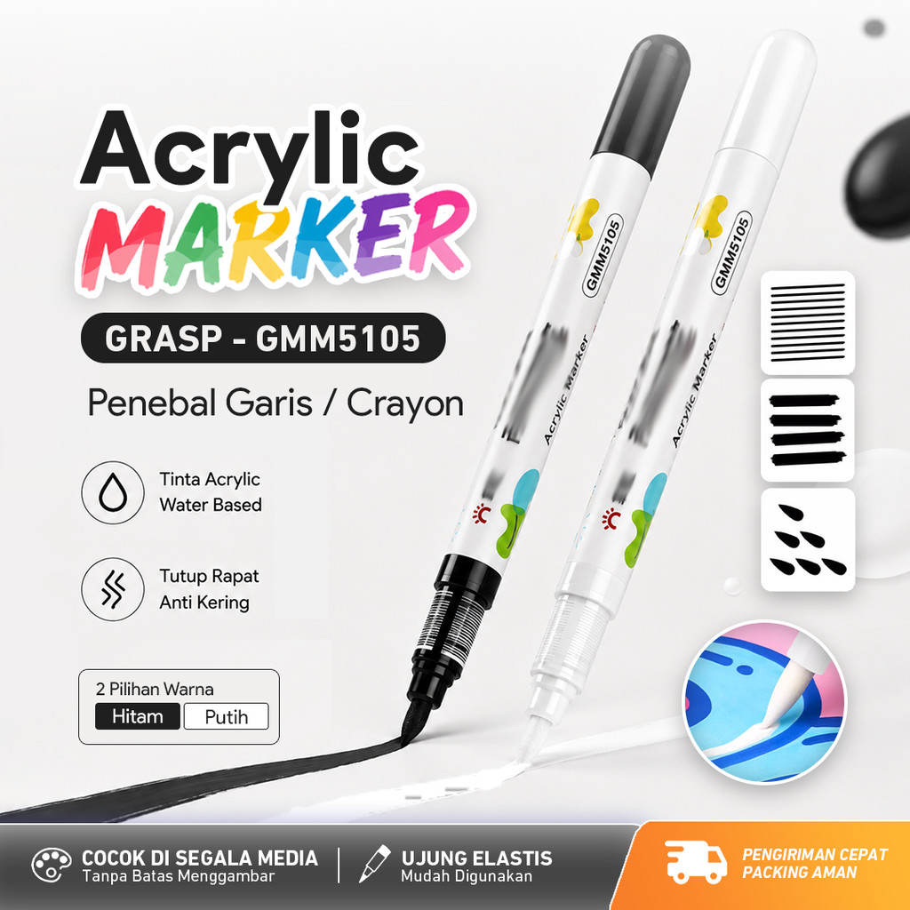 GRASP ปากกามาร์กเกอร์อะคริลิค GMM5105 ปากกามาร์กเกอร์อะคริลิคสูตรน้ํา DIY