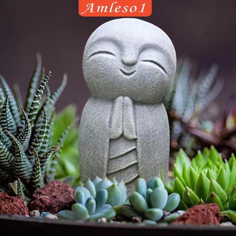 [Amleso1] เรซิ่นรูปปั้น Jizo พระ Jizo น้อยสําหรับบ้านสวนโต๊ะตกแต่งในร่ม