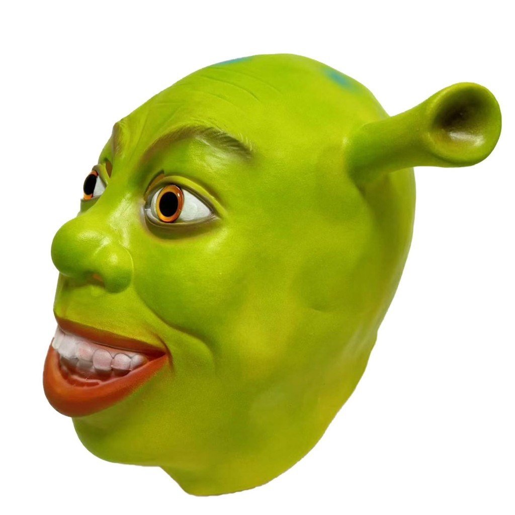 Green Monster Shrek Mask ปาร์ตี้ฮาโลวีนตลก Full Face Headgear Latex การ์ตูนอะนิเมะฟิล์มโทรทัศน์