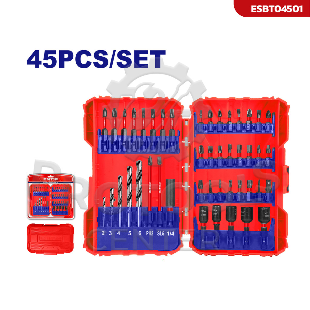 EMTOP ชุดดอกไขควงกระแทก รุ่น ESBT04501 / ESBT05001