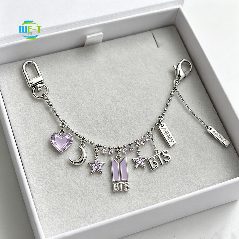 BTS1 Love ไมโครโฟน Letter จี้พวงกุญแจ - สร้อยคอโลหะฮิปฮอปอินเทรนด์
