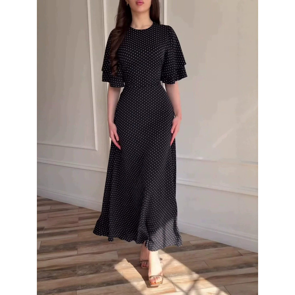 European Beauty Rhinestone dress เสื้อยืดแขนสั้นผู้หญิง