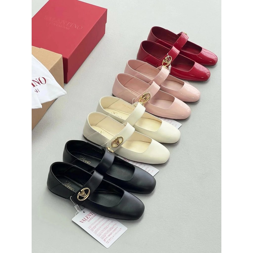 Valentino Valentino รองเท้าผู้หญิงรองเท้าบัลเล่ต์รองเท้า Mary Jane รองเท้าผู้หญิงรองเท้าแบน GARAVANI
