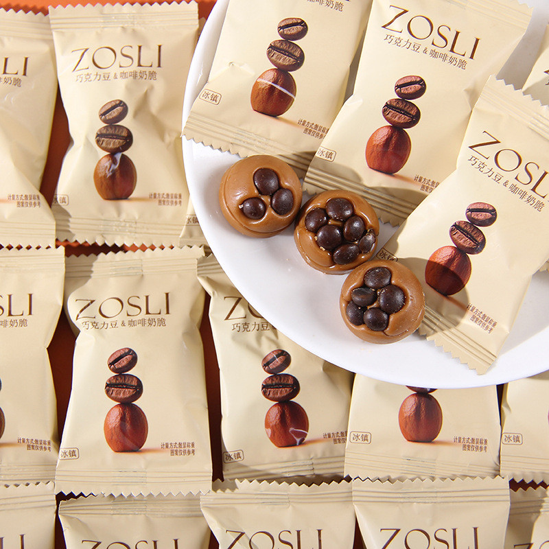 UK ZOSLI ZOSLI Iced Chocolate Beans Coffee Milk Crisp Wedding Candy Office Casual Snacks [Y]