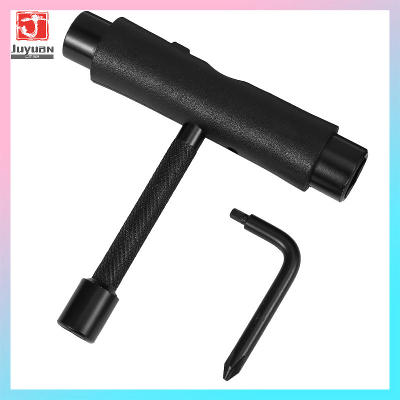 Skate T Tool เหล็กสีดําสําหรับสเก็ตบอร์ด