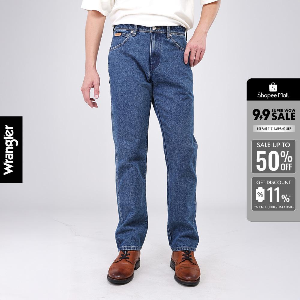 WRANGLER กางเกงยีนส์ผู้ชาย คอลเลคชั่น Beyond Indigo เอวกลาง ทรงตรง รุ่น WR S326MTEXF16 - สียีนส์อ่อน