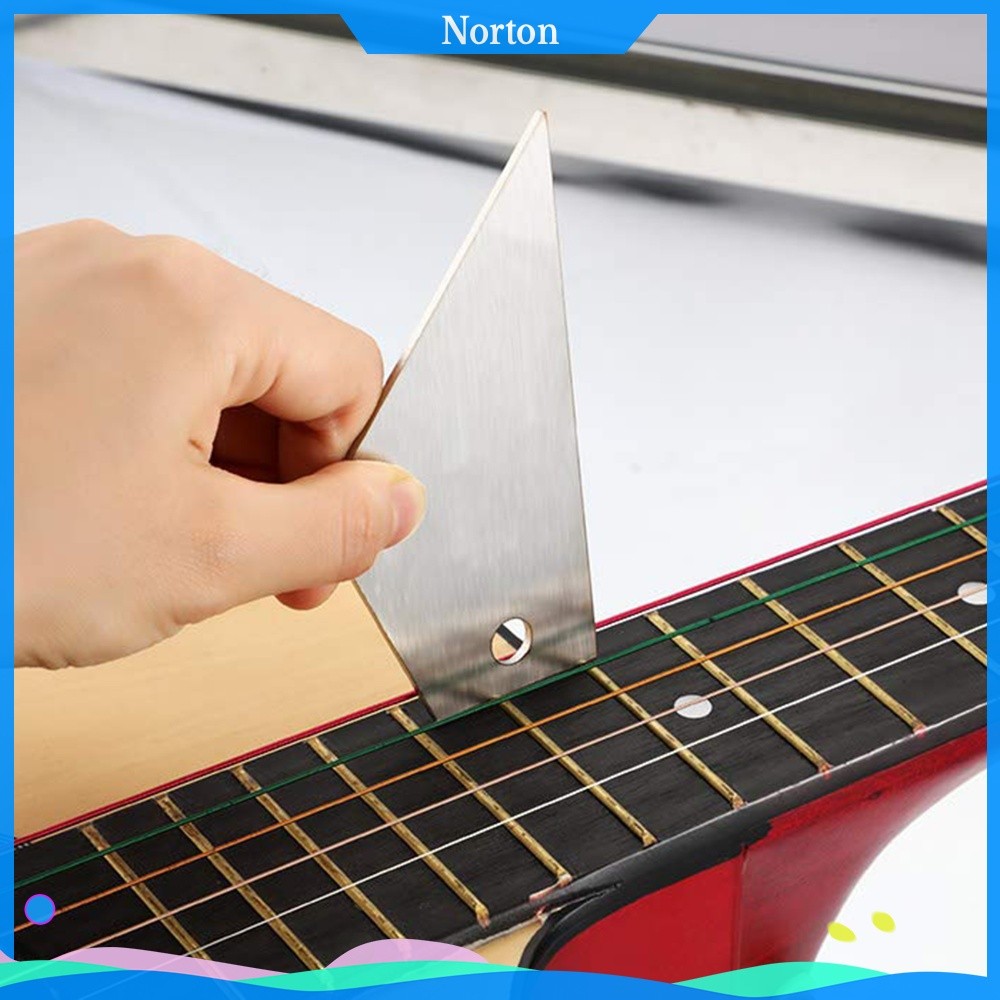 ❦HW 3PCS ชุดกีตาร์คอหยักตรงขอบไม้บรรทัด Multi-Purpose String Action Gauge ไม้บรรทัด Fret Rocker Stri