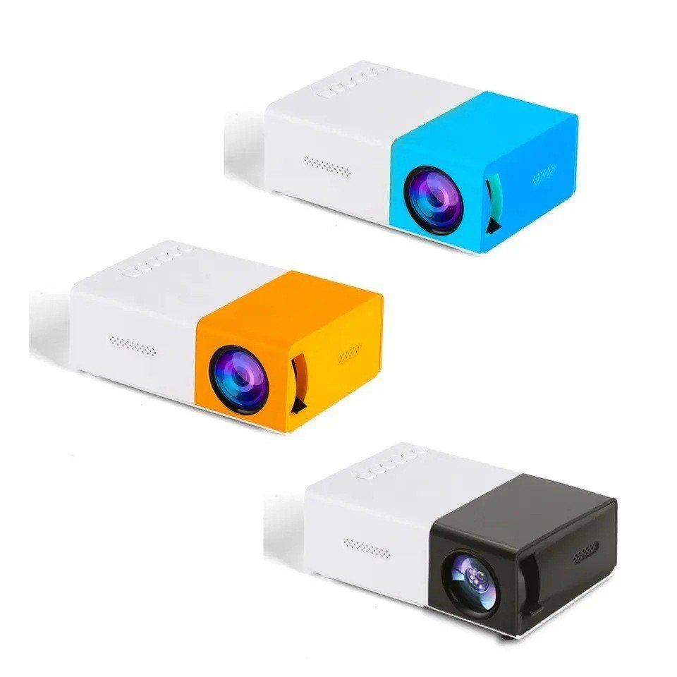 YG300 โปรเจคเตอร์รุ่น USB มินิมินิโปรเจคเตอร์ในครัวเรือน LED แบบพกพาสีเหลืองสีขาวเครื่องโปรเจคเตอร์