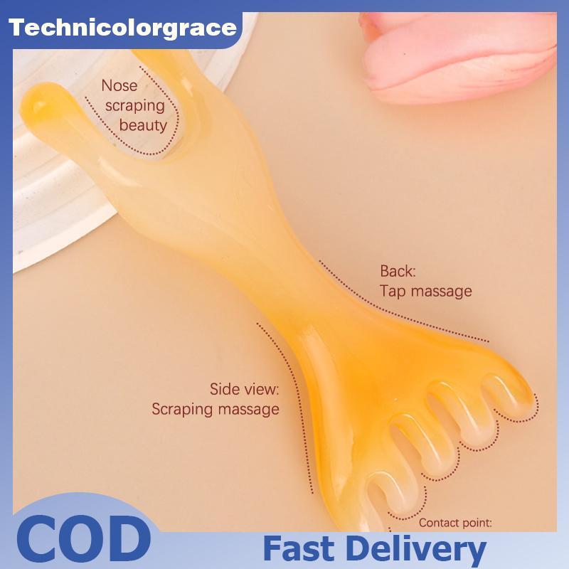Technicolorgrace Head Scalping เครื่องมือนวดหวีสําหรับผมหัว Face Eye คอพลาสติก Body GuaSha เครื่องมื