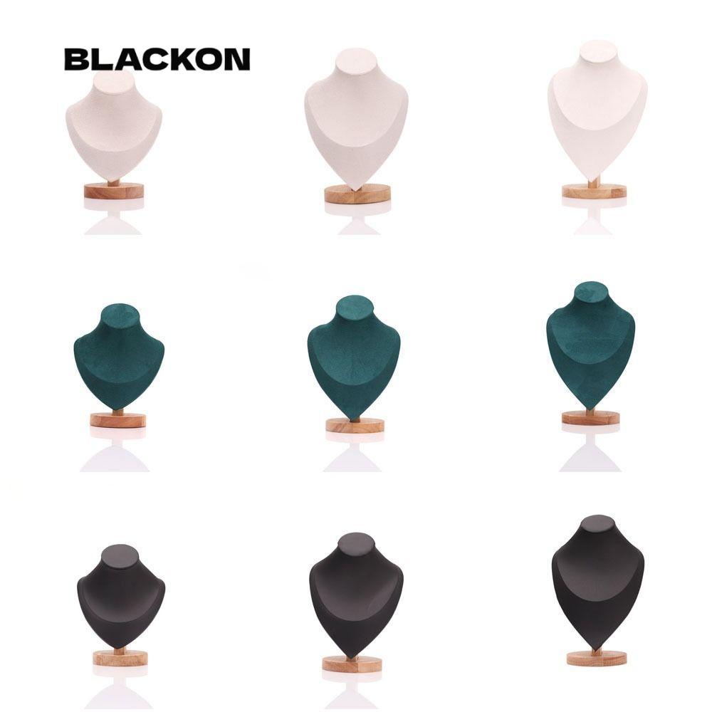 ชั้นวางโชว์สร้อยคอ BLACKON, ชั้นวางเครื่องประดับไม้, สร้อยคออุปกรณ์ประกอบฉากโชว์คอ Suede
