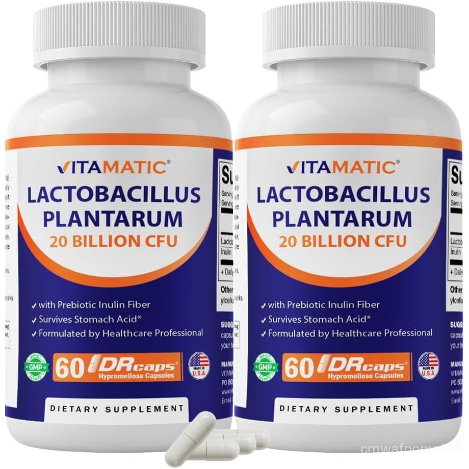 Vitamatic Lactobacillus Plantarum - 20 Billion per DR Capsule - 60 Count - Digestive Support - Made 