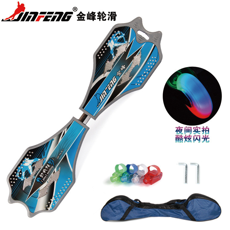 อลูมิเนียมอัลลอยด์สองล้อกระพริบล้อสกู๊ตเตอร์เด็กสกู๊ตเตอร์เด็ก Batboard Dragon Board Snake Board Vit