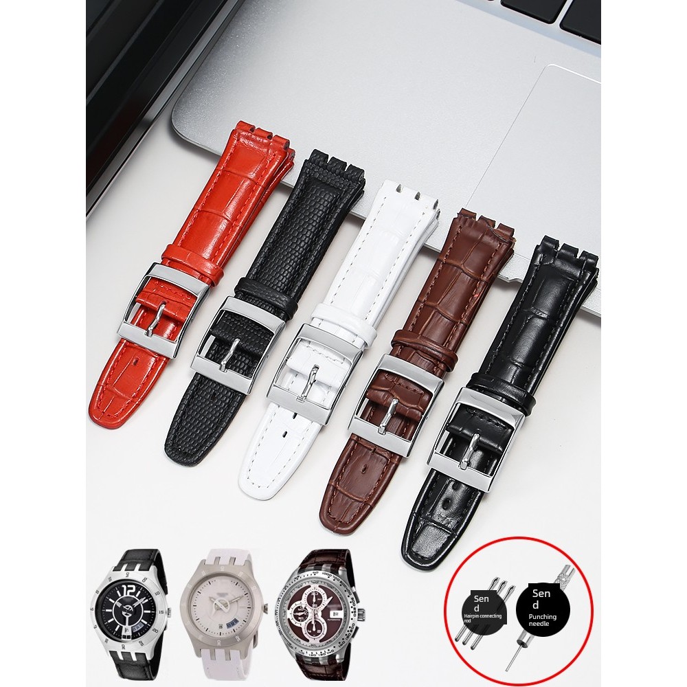 นาฬิกาผู้หญิง นาฬิกาเด็กผู้หญิง เหมาะสำหรับ Swatch สายนาฬิกาหนัง Swatch SWATCH YRS YCS สายนาฬิกาหนัง