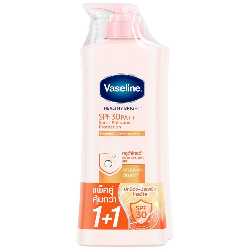 วาสลีนเฮลตี้ไบรท์เอสพีเอฟ30พีเอไบร์ทเทนนิ่งดีแฟนส์โลชั่น 300มล. แพค 2 VaselineHealthyLotion 300mlX2