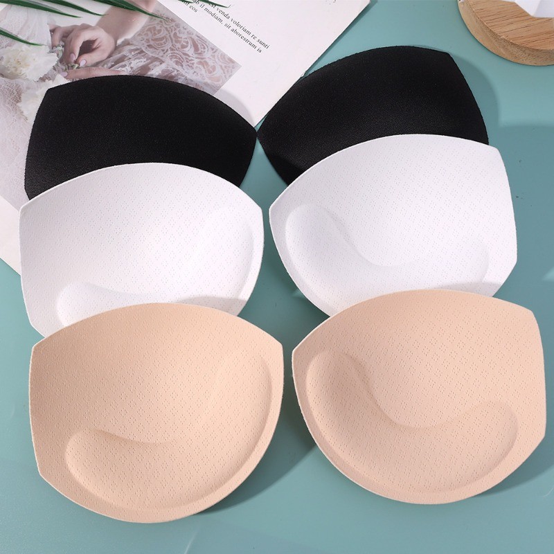 3 คู่ฟองน้ํา Push Up Bra Pads สําหรับผู้หญิงที่มองไม่เห็นใส่ชุดว่ายน้ําบิกินี่ Breast Enhancers หน้า