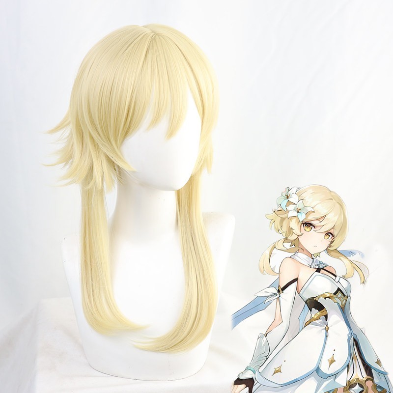 Aether & Lumine Cos Wig, Traveler CP Pair Cosplay Wig for Male & Female Player