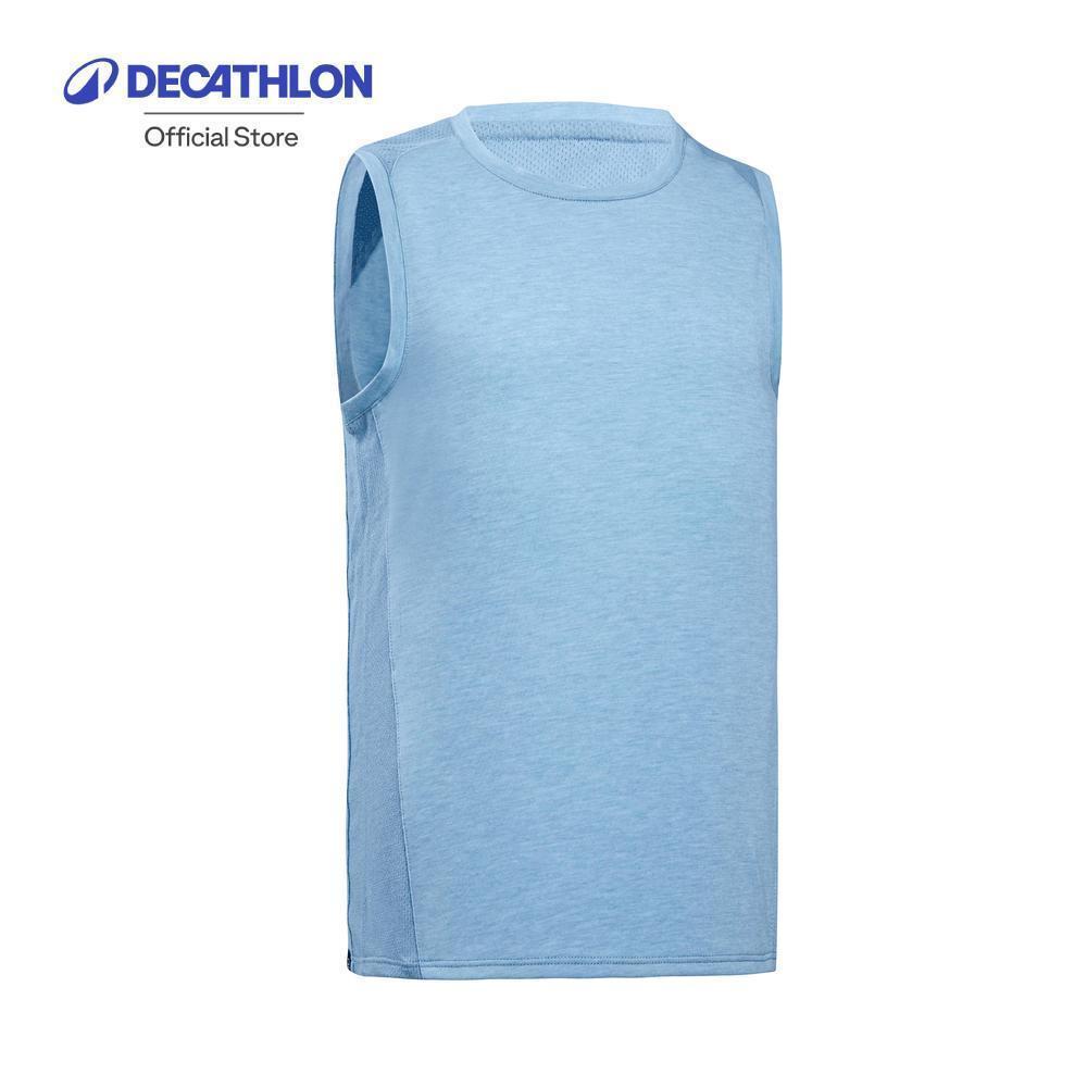 Decathlon Boys' Breathable Mixed Media Tank Top 500 เสื้อกล้ามเด็กผู้ชาย ผ้าฝ้าย ระบายอากาศดี รุ่น 500