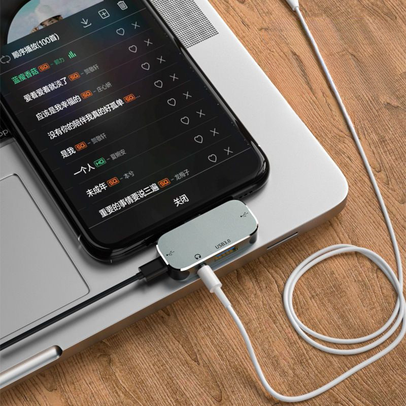 ฮับขยาย Type-C ใช้กับ Huawei Apple Thunderbolt 4 5 ใน 1 USB 3.0 HDMI 4K HUB คุณภาพสูง ทนทาน พร้อมใช้