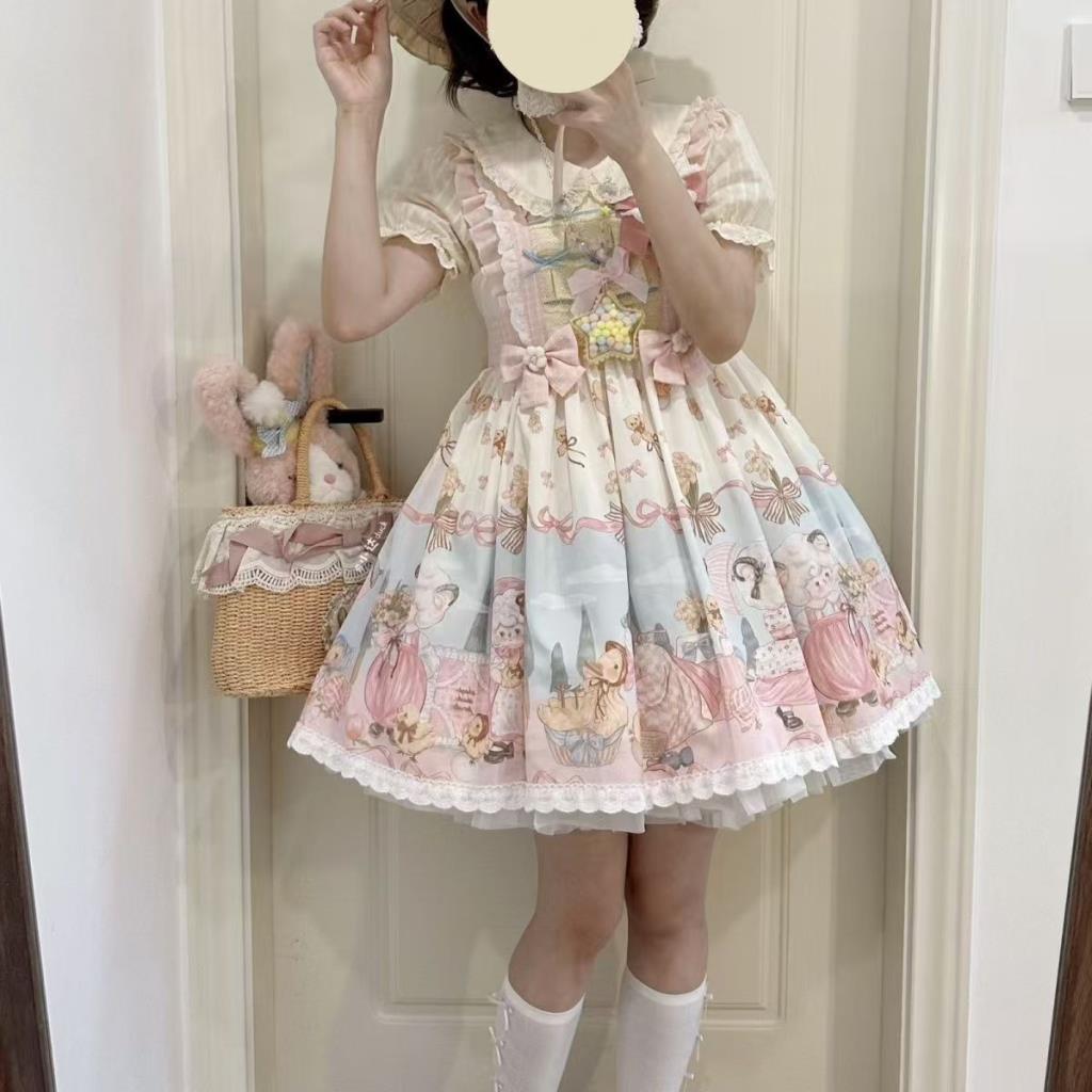 แกะ Waltz Original jsk สายคล้องคอรูปแบบชุดเจ้าหญิงชุด Lolita Sweet