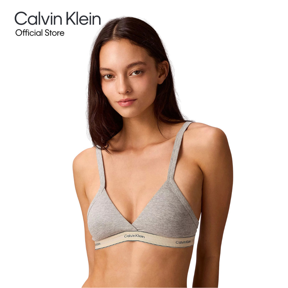 CALVIN KLEIN เสื้อชั้นในผู้หญิงตะขอหลัง Triangle Bra Heritage Cotton รุ่น QF8369AD P7A - สีเทา