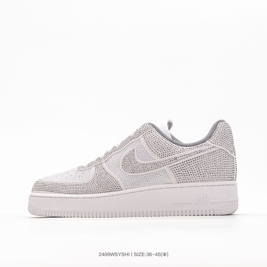 N&K Air Force 1 Low Air Force One Starry Broken Diamond Low cut รองเท้าผ้าใบลําลองอเนกประสงค์,สีเทาอ