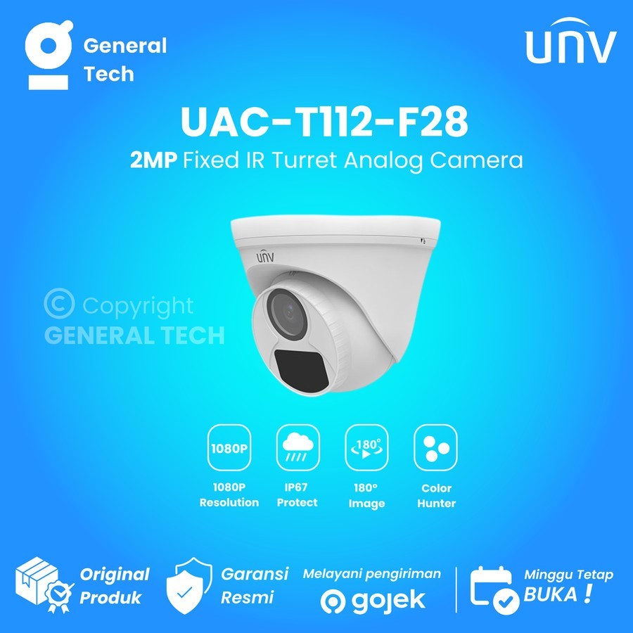กล้องวงจรปิดในร่ม 2MP UAC-T112-F28 Uniview UNV Analog Eyeball