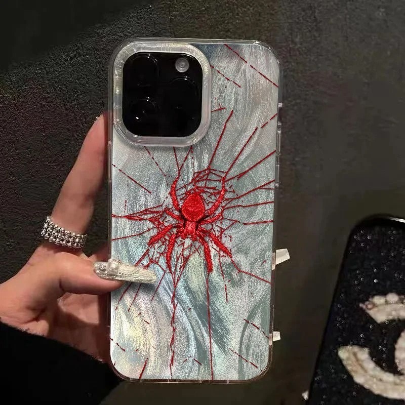 เส้นด้ายขนนกสีเงิน สวยมาก ส่งจากไทย ปี๊ดดาร์กมันส์ for iPhone 16 15 14 plus เคสไอโฟน 13 12 11 PRO MAX X XS MAX XR 7/8PLU