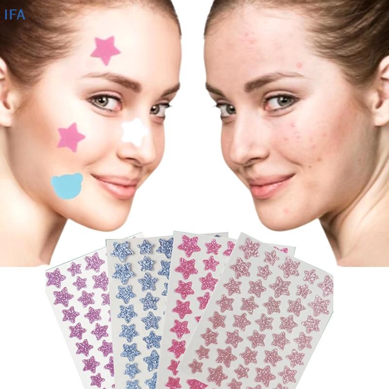 IFA 40 ชิ้น Shining Star Pimple Patch สิวที่มีสีสันที่มองไม่เห็น Skin Care สติกเกอร์คอนซีลเลอร์ Face