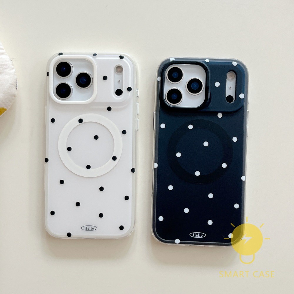 For เคสไอโฟน Magnetic TPU Polka Dot Polka Dot เคส Phone Case For iPhone 17 Pro Max 16 15 14 13 Cover Aesthetic Korean Cute