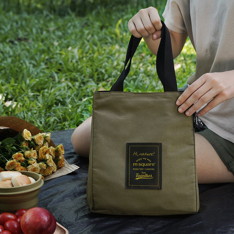 Msquare Bento อลูมิเนียมดีบุกฉนวนกันความร้อนกันน้ํา สำหรับพกพาในตอนทำงาน ปิกนิก และOutdoor