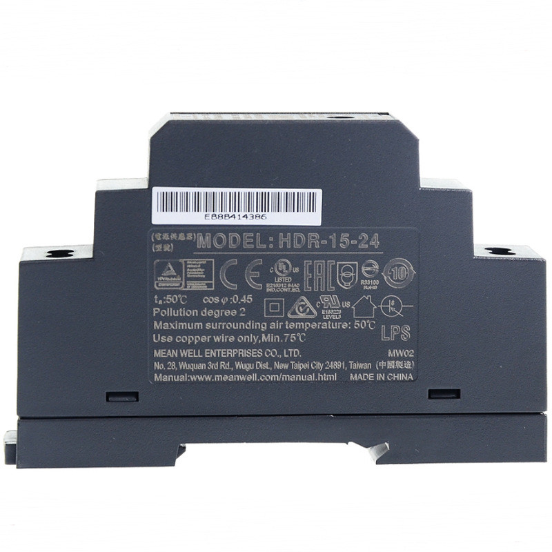 MW Taiwan MW DC Switching Power Supply HDR-15/30 Series Rail การติดตั้งเฉพาะของแท้ส่วนลดปริมาณมาก