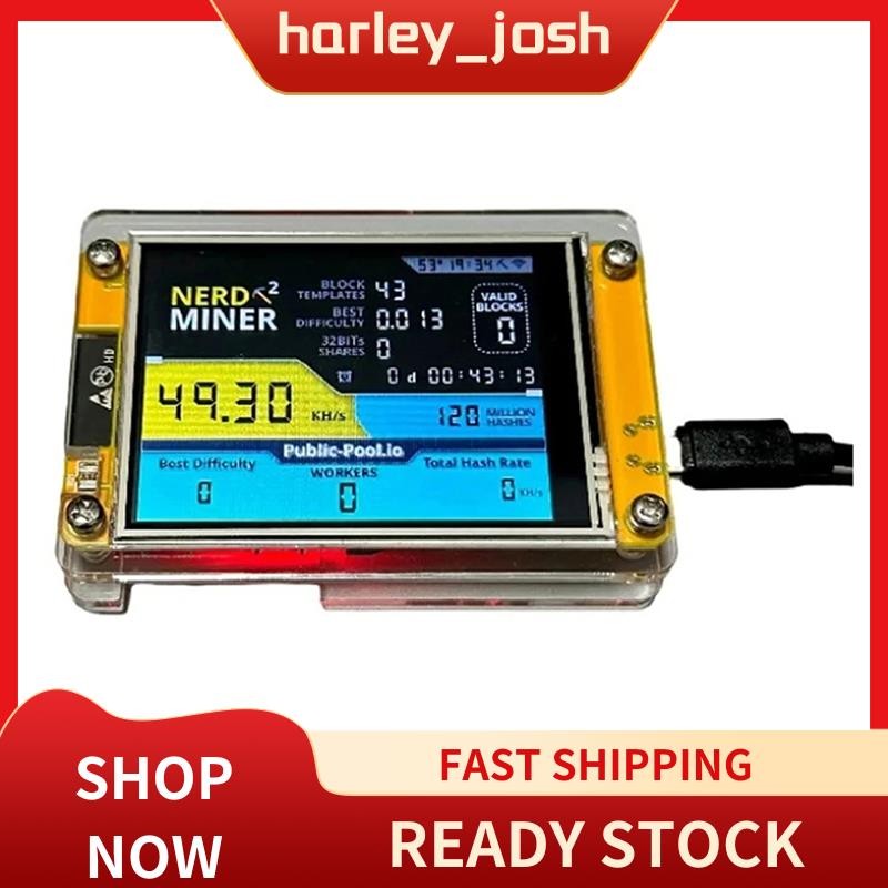 harley_josh ใหม่ Nerdminer V3 2.8 นิ้ว BTC Solo Nerd Miner Crypto Solo Mining Machine
