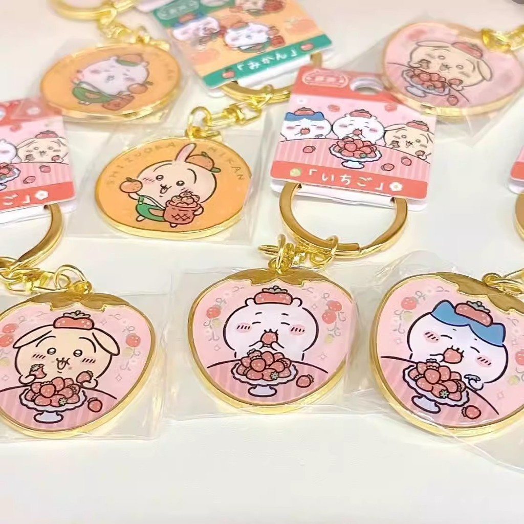 จี้พวงกุญแจโลหะสตรอเบอร์รี่ Chikawa Chikawa Chikawa Cute Chikawa Chikawa Bag Accessories