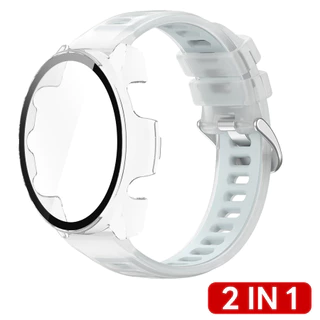 【เคส+สาย】🔥สายซิลิโคน + เคสสําหรับ Garmin Forerunner 165 165 Music SmartWatch กรณีแก้วป้องกันสายซิลิโคนใส Garmin Watch