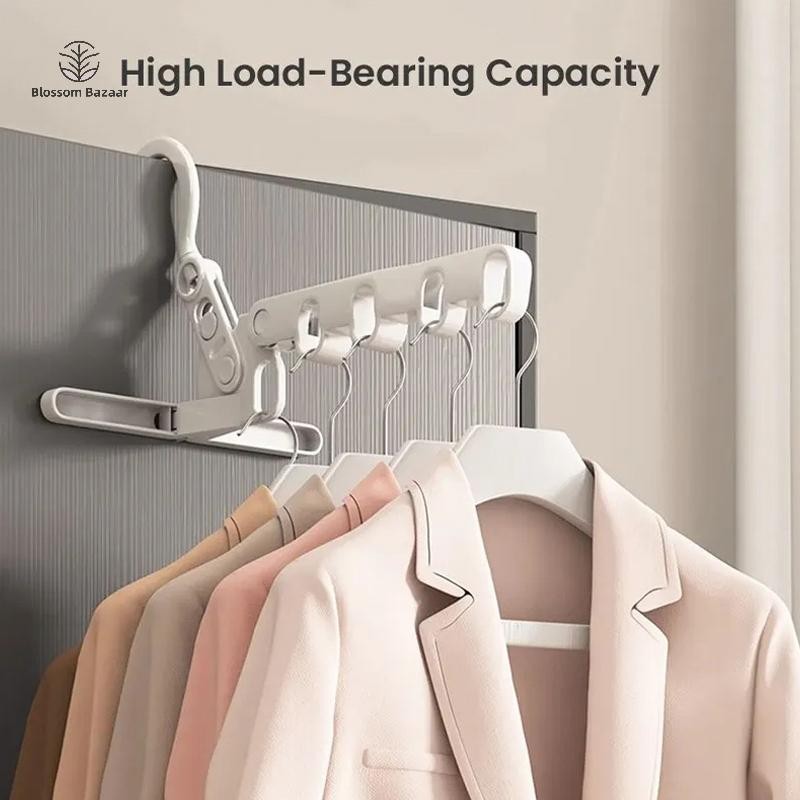 Blossom Bazaar แบบพกพาพับแขวนเสื้อผ้า Drying Rack Travel แขวน 5 หลุมสําหรับ Home Hotel Camping BB