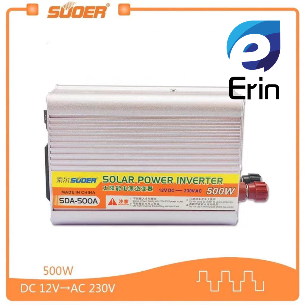 Suoer Inverter 12v 500w SUOER SDA-500 modifield wave 12v DC TO 220v AC 500VA