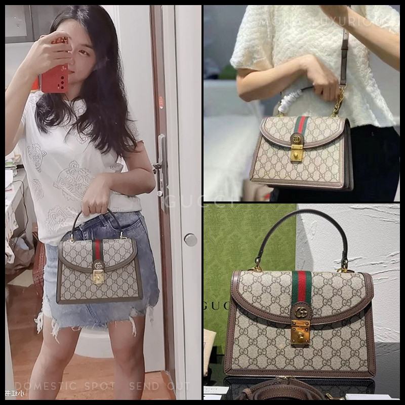 คลังสินค้าพร้อมในประเทศ CUCCI CUCCI 2021 สไตล์ใหม่ Ophidia Series กระเป๋าถือขนาดเล็ก Double G กระเป๋