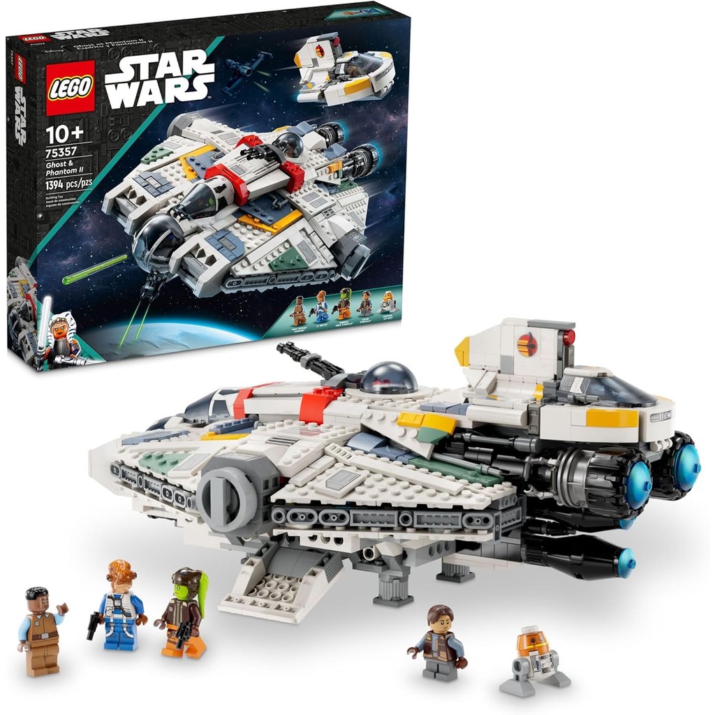 LEGO Star Wars Ahsoka Ghost และ Phantom II Spaceship Toy - Star Wars Building Toys Set for Kids, Boy